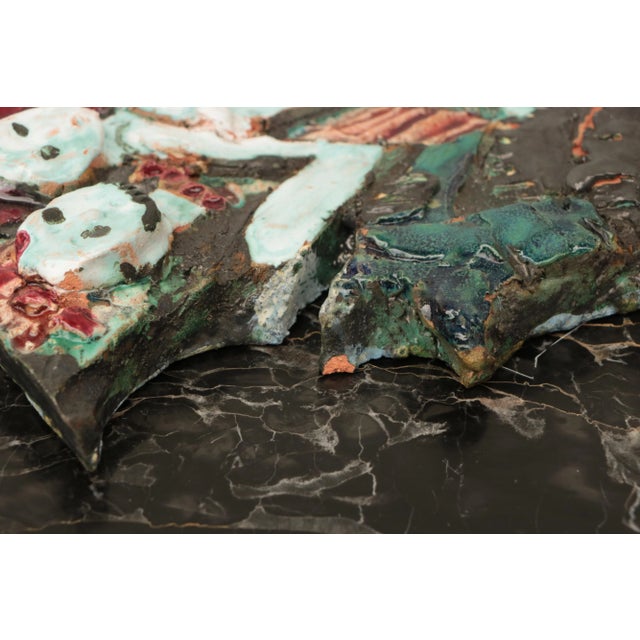 Blue Genia Berger Ceramic Relief Tile Wall Hanging For Sale - Image 8 of 9