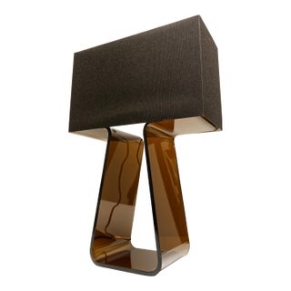 Tube Top Acrylic Table Lamp in Brown by Peter Stathis for Pablo Designs For Sale