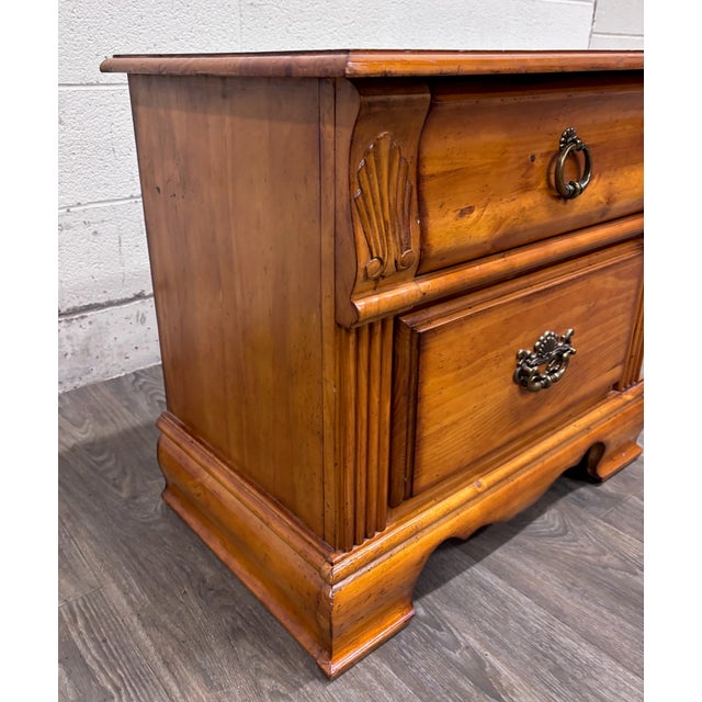 Wood Towood Lifee French Provincial Inspired Two Drawer Nightstand For Sale - Image 7 of 10