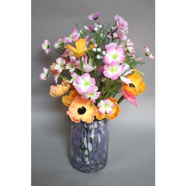 Lavender Laura Ashley Permanent Botanical Arrangement in Lavender Glass Vase For Sale - Image 8 of 8