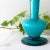 This exquisite Portuguese blue glass vase from the 1960s is a true example of mid-century Marinha Grande craftsmanship....