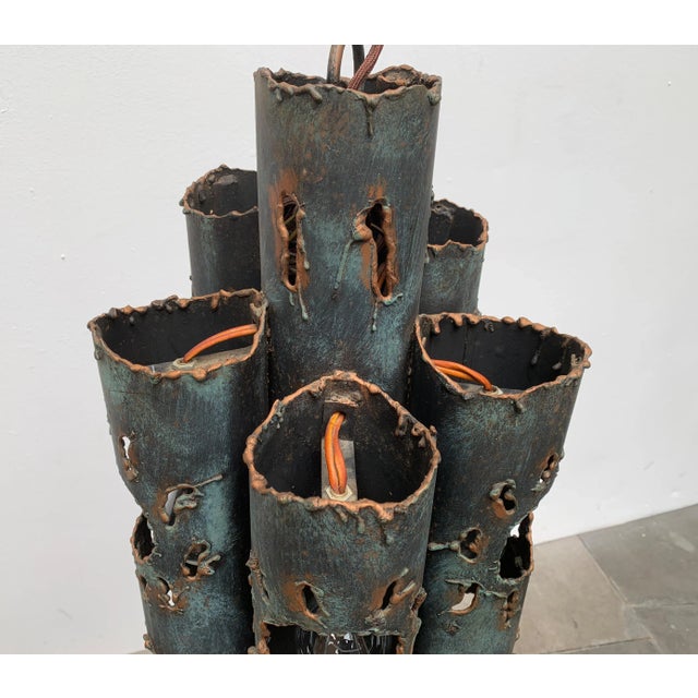 Mid-Century Modern Mid-Century Brutalist Metal Pendant Lamp For Sale - Image 3 of 18