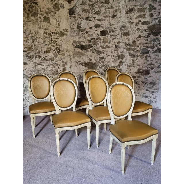 1920s Vintage French Louis XVI Style Dining Chairs, 1920s, Set of 8 For Sale - Image 5 of 18