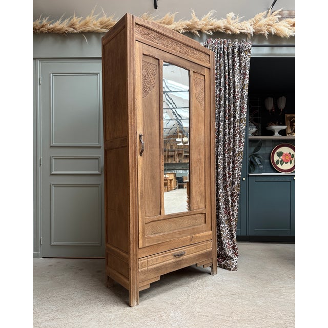 Wood Art Deco Oak Bonnetière, 1930s For Sale - Image 7 of 15