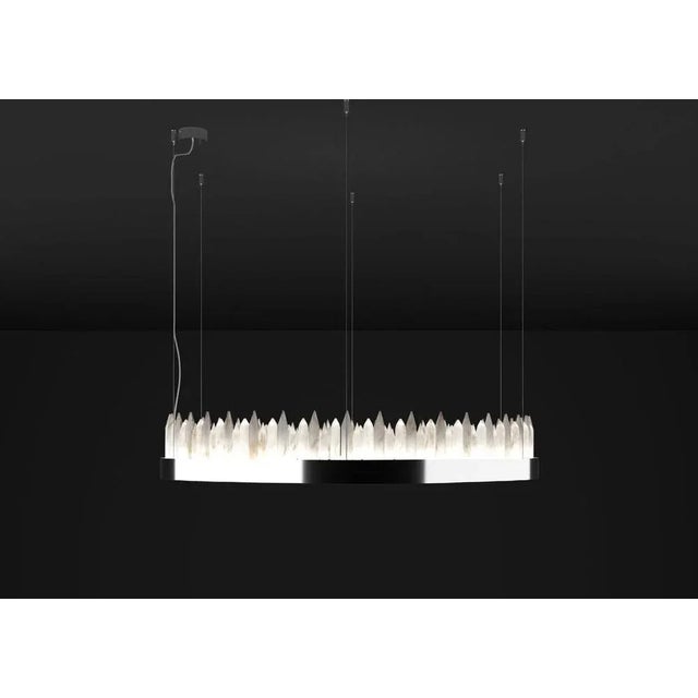 Urano shiny silver 120 pendant light 3 by alabastro italiano dimensions: ø 120 x h 20 cm. Materials: glass and shiny...