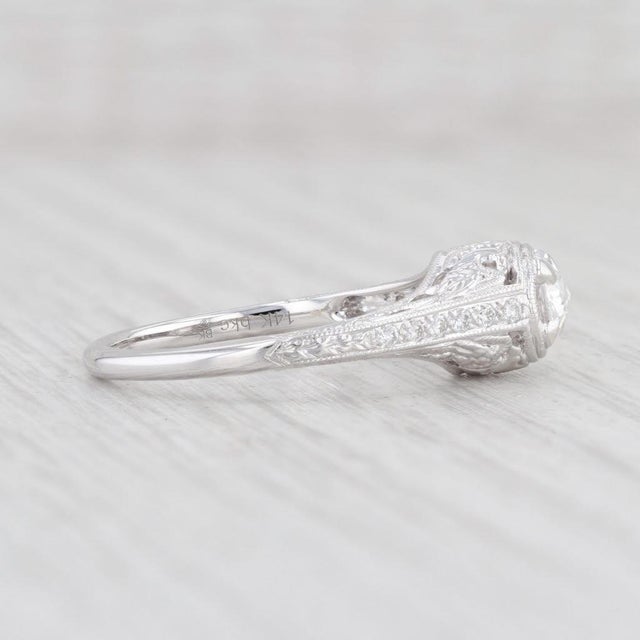 2020s New Floral Filigree Diamond Engagement Ring 14k Gold SZ 6.75 Solitaire Rose Cut For Sale - Image 5 of 7