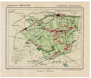 Antique Map of Dantumadeel, 1868