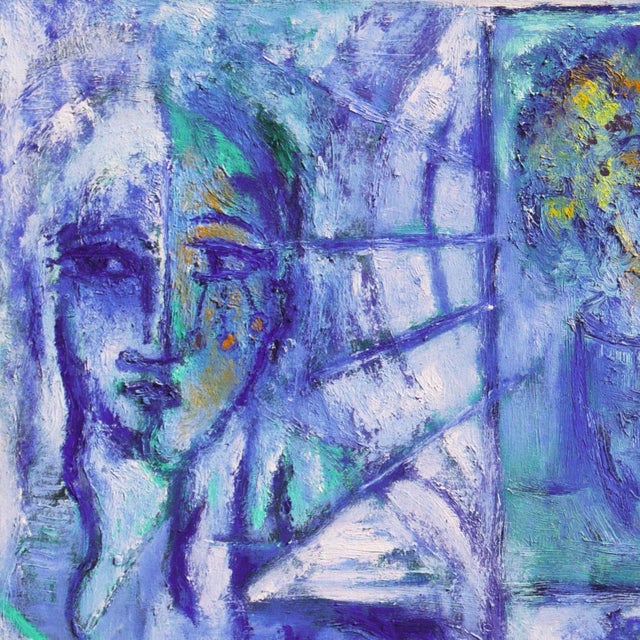'The Soul Is Music' by Jose Da Silveira, France, Provence, California, Post Impressionist Figural Oil Circa 2002 For Sale - Image 4 of 7