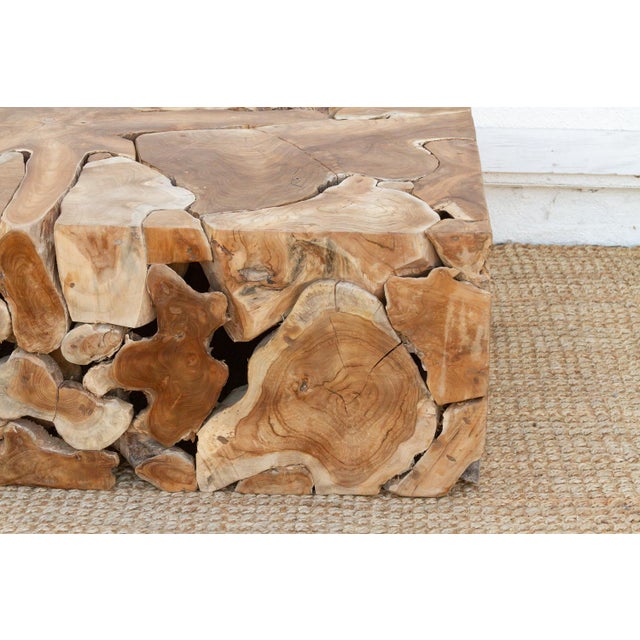Wood Organic Teak Root Mosaic Coffee Table For Sale - Image 7 of 11