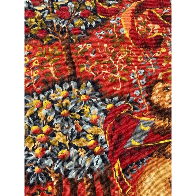 Vintage French Needlepoint Tapestry Lady and Licorn Taste, 1970s For Sale - Image 18 of 18