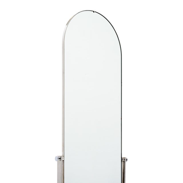 Modernist, French Psyche Mirror, Chrome, Circa 1970 For Sale - Image 4 of 9