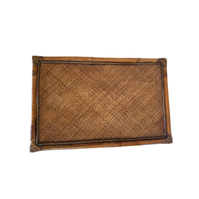 1950s Burnt Bamboo Side Table For Sale - Image 4 of 6