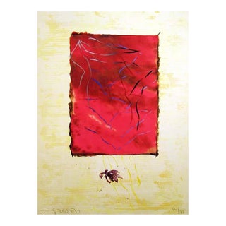 1980s "(Red) Ciphers" Abstract Mixed-Media Collage by Scott Sandell Chine Colle For Sale