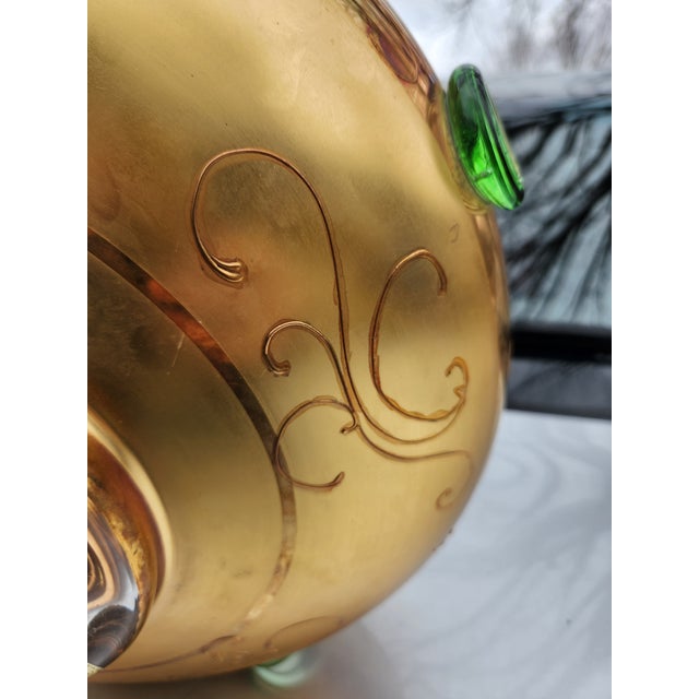 Vintage Tre Fuochi Murano Glass 24k Gold Overlay on Cobalt Blue Glass - Made in Italy For Sale - Image 9 of 14