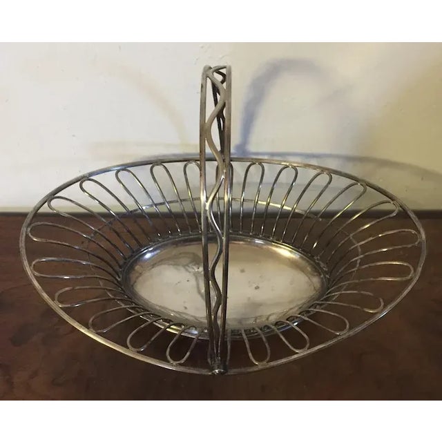 Antique English Georgian old Sheffield plate silver on copper oval cake basket with swing handle, circa 1790 - 1800....