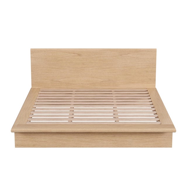 2020s Halmstad Wood Platform King Bed, Blonde Oak For Sale - Image 5 of 9