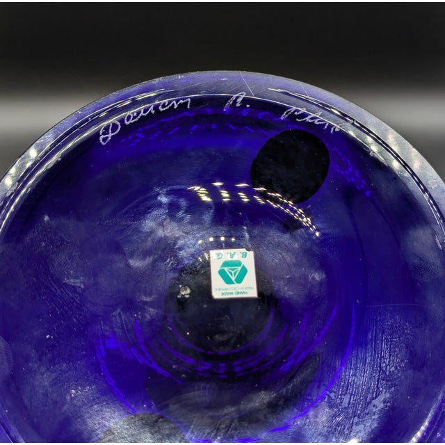 Vintage b.a.g. Post-Modern Art Glass Vase: Signed Rona Plesl For Sale - Image 10 of 10