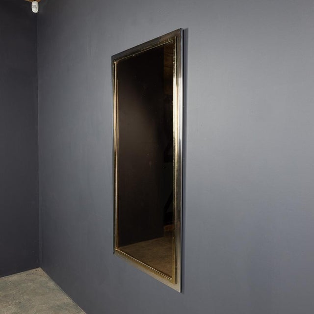 Mid-Century Modern Metal and Brass Framed Mirror with Smoked Glass from Belgo Chrome, 1970s For Sale - Image 3 of 13