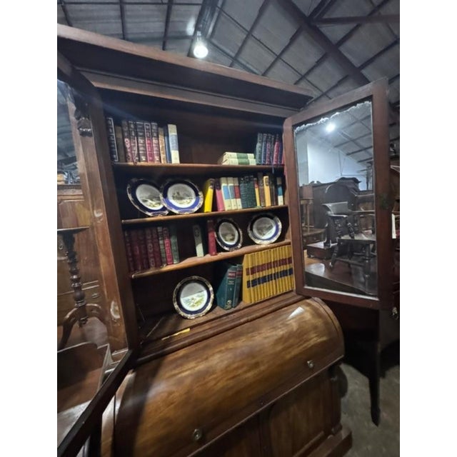 English Mahogany Cylinder Bookcase Circa 1860 For Sale - Image 14 of 14