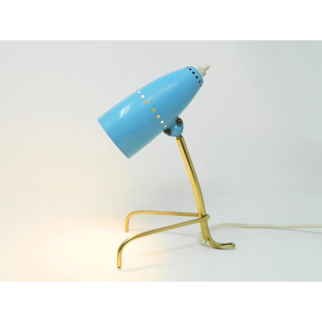 1950s Mid-Century Light Blue Wall or Table Lamp by Rupert Nikoll, Vienna, 1950s For Sale - Image 5 of 10