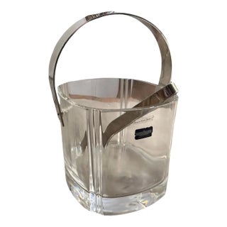 A 1970s Modern Arnolfo Di Cambio Ice Bucket With a Lino Sabattini Ice Tongs For Sale
