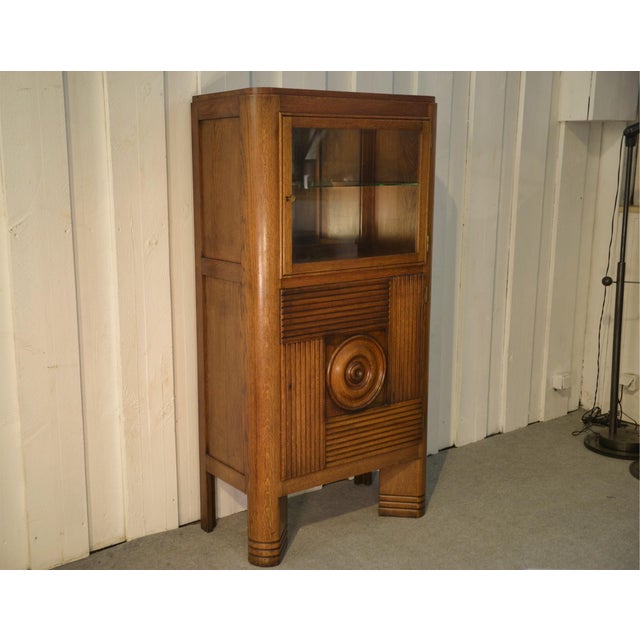 Vintage Oak Display Cabinet by Charles Dudouyt, 1950s For Sale - Image 9 of 14