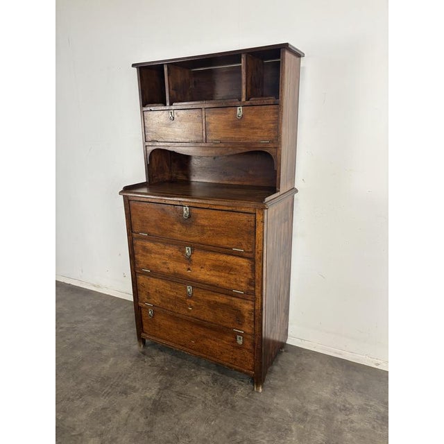 Mahogany Tiered Marine Cabinet with Drop-Leaf Doors For Sale - Image 3 of 5