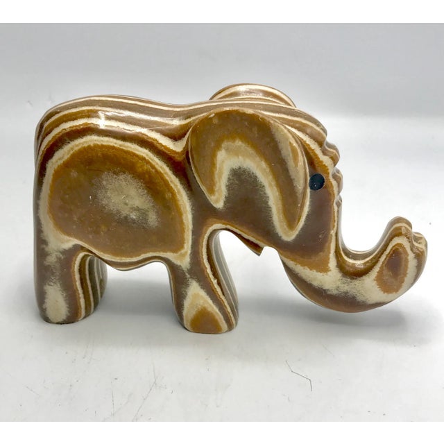 1960s Abstract Carved Fossilwood Agate Elephant For Sale In New York - Image 6 of 7