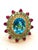 Bochic "Orient" Vintage African Ruby, Emerald, Blue Topaz & Diamond Ring For Sale - Image 4 of 18