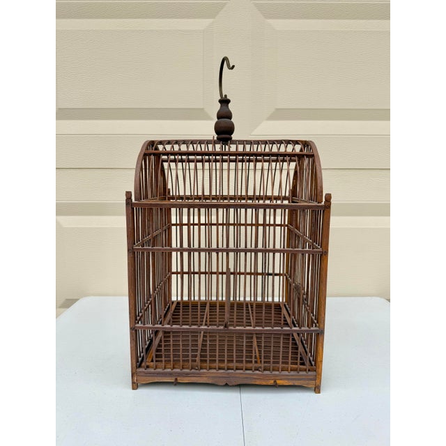 Vintage mid century bamboo bird cage. Great design and craftsmanship. Clean and simple design. Fully functional with...