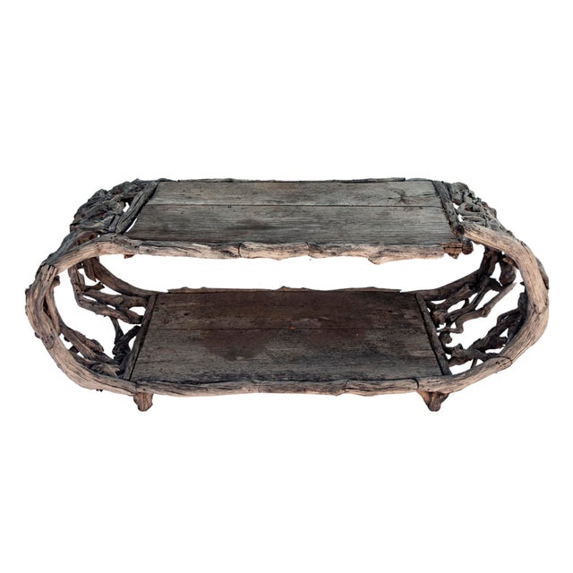 Mid 20th Century Aged Teak and Driftwood Indoor and Outdoor Coffee Table For Sale - Image 4 of 9