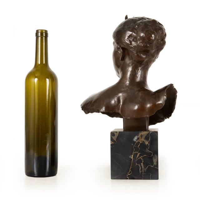 Late 19th Century French Antique Bronze Sculpture Bust of Diana by Falguiere Ca. 1880 For Sale - Image 5 of 17