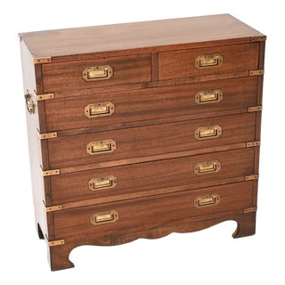 Antique Military Campaign Chest of Drawers, 1930 For Sale