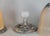 Peach Pair of 1920s French Art Deco Muller Freres Peach Frosted Glass & Nickeled Bronze Lamps For Sale - Image 8 of 11