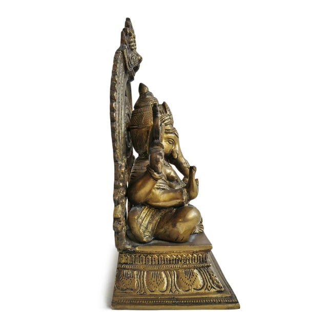 Indian Vintage Brass Ganesha For Sale - Image 3 of 5