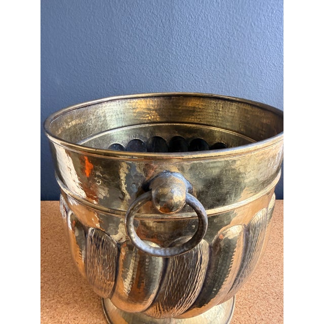 1970s Hammered Brass Planter For Sale In Los Angeles - Image 6 of 10