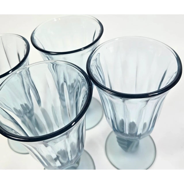 Frosted Blue Seashell Goblets- Set of Four For Sale - Image 9 of 12