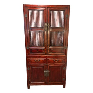 Beautiful Vintage Chinese Tall Noodle Cabinet For Sale
