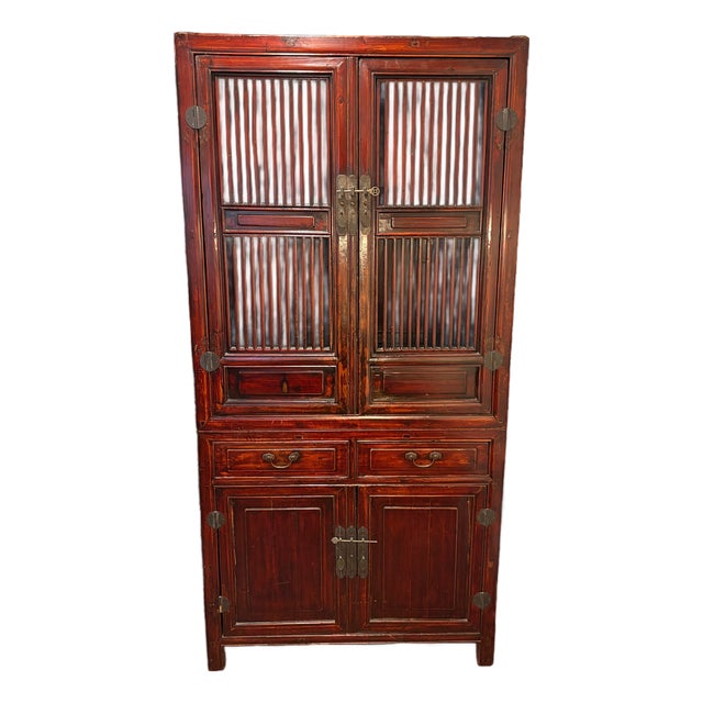 Beautiful Vintage Chinese Tall Noodle Cabinet For Sale