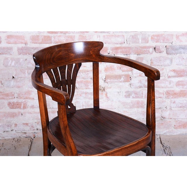 Art Deco Beech Armchair from Fischel, Slovakia, 1900s For Sale - Image 6 of 11
