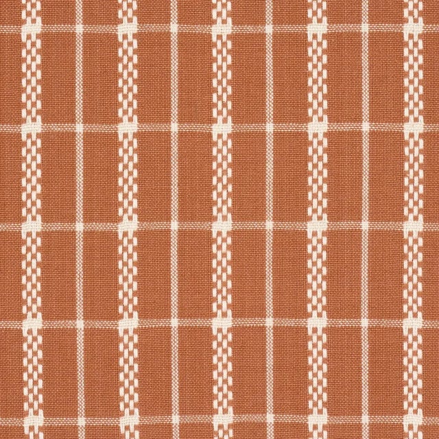 Schumacher Schumacher Boyd Check Fabric In Spice For Sale - Image 4 of 4