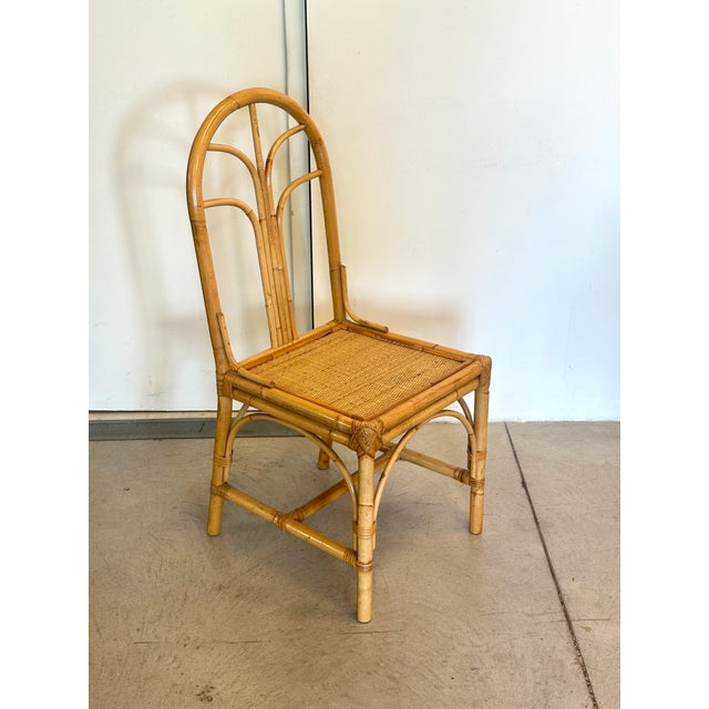 Wicker and Bamboo Chair, 1970s, in Very Good conditions. Designed 1970 to 1979