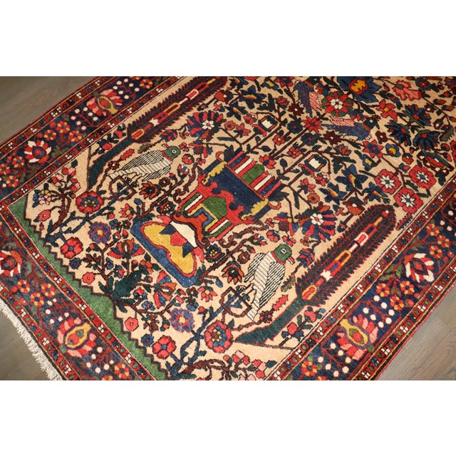 Red Antique Zabihi Collection Jewel Toned Persian Bakhtiari Rug - A Pair - 4'9" x 7' For Sale - Image 8 of 8