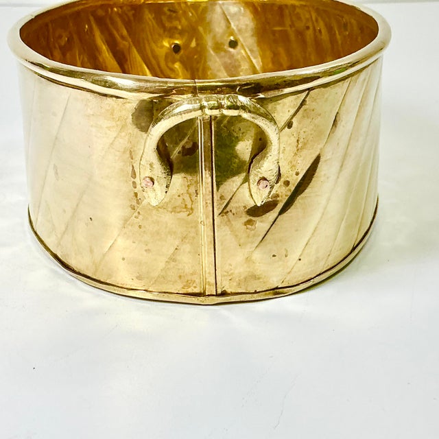 Mid-Century Boho Chic Hollywood Regency Arts & Crafts Brass Oval Planter With Handles. For Sale - Image 12 of 13
