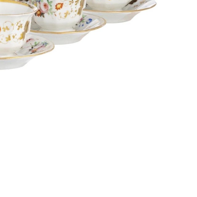 19th Century Porcelain Tea Cups and Saucers, Set of 12 For Sale - Image 5 of 6