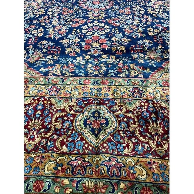 1960s 1960s Persian Kerman Area Rug 11’11” X 19’9″ For Sale - Image 5 of 13
