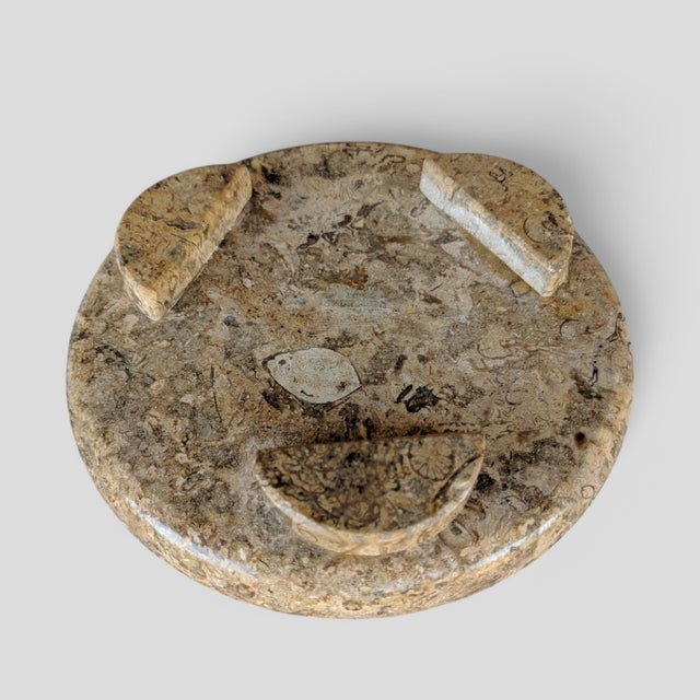 Stone Vintage Organic Modern Tessellated Stone Pedestal Stand For Sale - Image 7 of 11