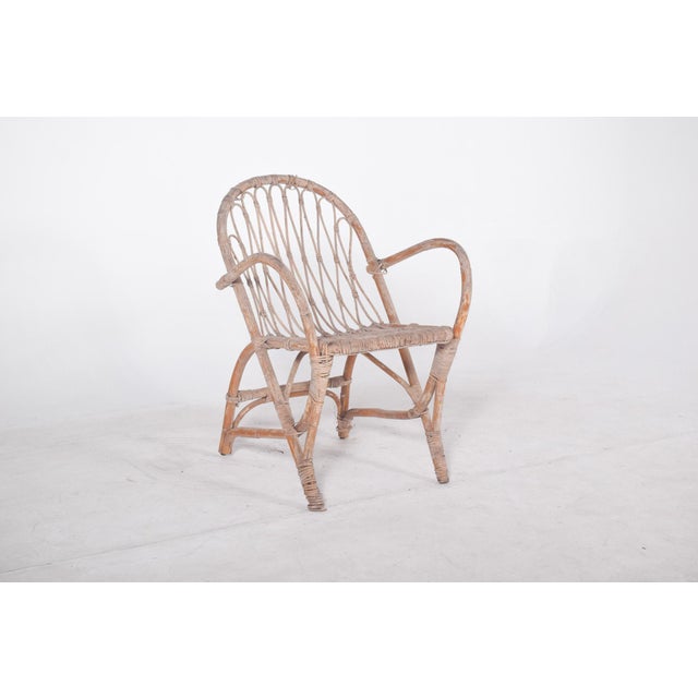 Vitage Wicker Armchair by Unknown for Unknown, 1950 For Sale - Image 11 of 13