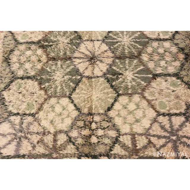 Nazmiyal Collection Geometric Mid Century Modern Scandinavian Marianne Richter Rya Shag Rug For Sale - Image 4 of 6