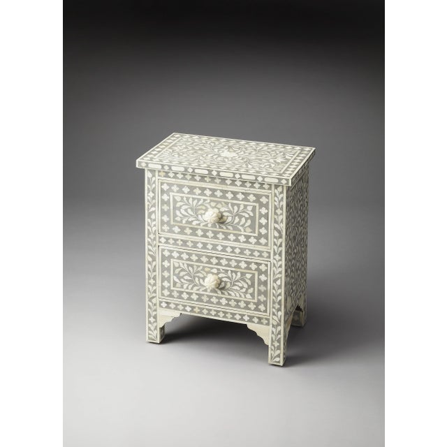 2020s Vivienne Grey Bone Inlay Accent Chest, Gray For Sale - Image 5 of 6